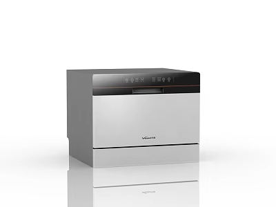Modern Kitchen Appliance With Stainless Steel Dishwasher And Black Control Panel Design 3d model