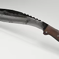 Worn Weapon with Serrated Blade Wooden Handle and Metal Rivets