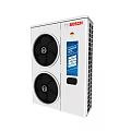 GREE White Air Conditioner Fan Outdoor Unit With Dual Black Fans And Blue Label