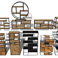 Varied Design Display Shelves With Wooden And Metal Frame For Retail Stores