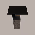 Modern Coffee Table With Black Tabletop And Beige Stone Base Design 3d model