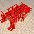 Red Dragon Themed Event Gateway With Traditional Couplets And Festive Decor