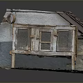Detailed Miniature Cottage Model With Wooden Cabinet Red Roof And Stone Slab Base
