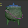 Traditional Metal Household Cooking Pot With Lid Handle And Three Legs
