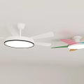 Modern Ceiling Fans With Lights White And Colorful Blades For Home Interior