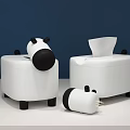 Cute Cartoon Animal Shaped White Home Supplies With Storage Boxes Tissue Holder And Trash Can