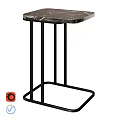Modern Dining Table With Marble Top And Black Metal Frame Design 3d model