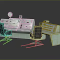 Advanced Industrial Control Panel System With Operator Chairs Display Screens And Instruments
