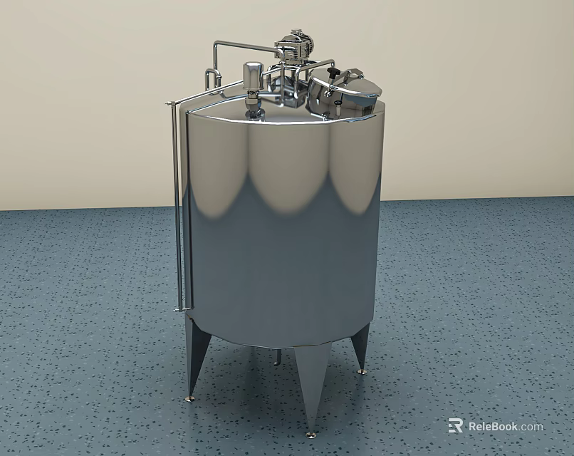 Stainless Steel Commercial Storage Tank With Pressure Vessel And Vertical Design For Industrial Use 3d model 