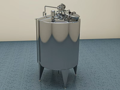 Stainless Steel Commercial Storage Tank With Pressure Vessel And Vertical Design For Industrial Use 3d model