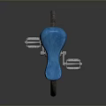 Modern Blue Seat Unicycle Featuring Metal Frame And Single Wheel Structure