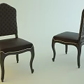 Dining Chairs Featuring Polka Dot Upholstered Backrest Leather Seat And Curved Wooden Legs