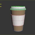 Practical Disposable Coffee Cup With White Lid White Sleeve And Brown Paper Body