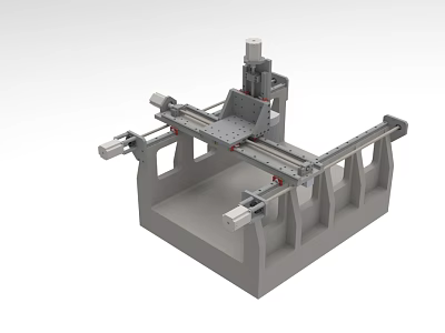 Industrial CNC Machine With Metal Frame Precision Guide Rails And Worktable 3d model