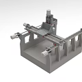 Industrial CNC Machine With Metal Frame Precision Guide Rails And Worktable 3d model