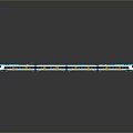 Modern Blue And White Train With Yellow Stripes Streamlined Design Long Carriages And Reflective Surface