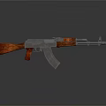 Vintage Rifle With Red Wooden Stock Grip And Shiny Metal Components Design
