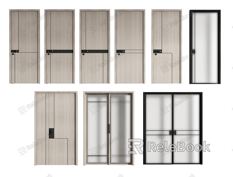 Modern swing door single door model