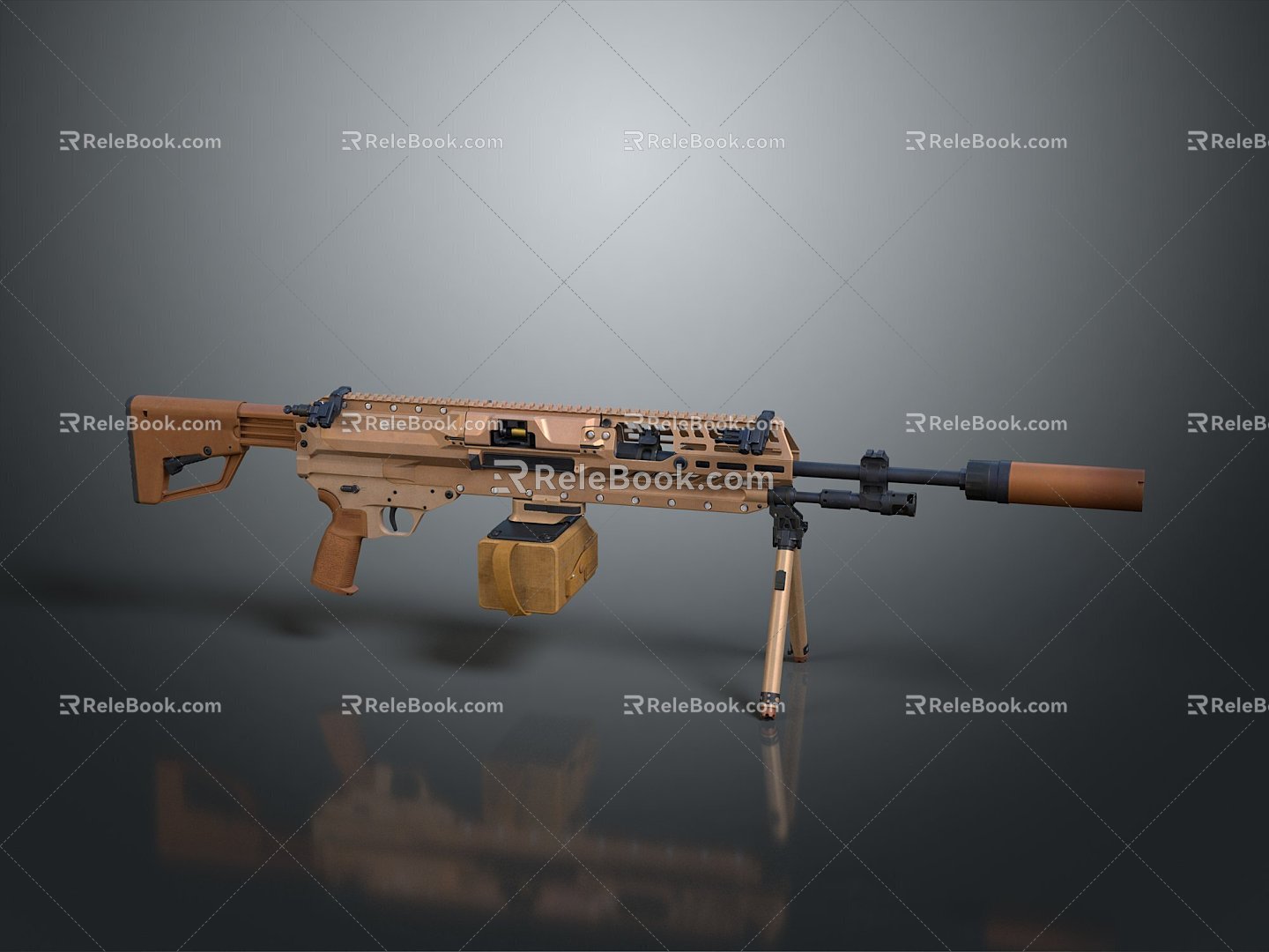 Browning Machine Gun Browning Browning Gatling White Machine Gun Machine Gun Bullet Military 3d model