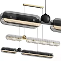 Modern Stylish Ceiling Lights With Linear Metal Design And Sleek Frame For Home Interior 3d model