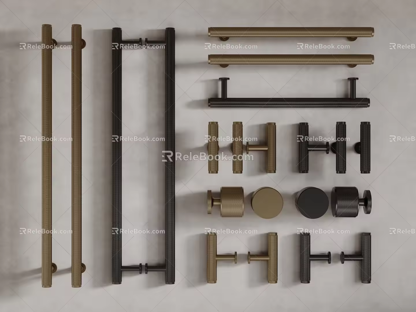 Modern door handle long handle 3d model