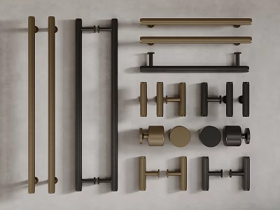 Modern door handle long handle 3d model
