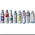 Assorted Bottled Water From Different Brands With Transparent Bottles And Label Designs
