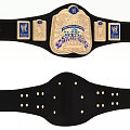 WWE Intercontinental Championship Belt Featuring Black Leather Gold Logo And Metal Studs