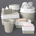 Wicker Storage Baskets Set with Fringed Edges for Organizing Laundry Toys and Home Decor