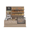 Bakery Reception Counter With Various Bread Loaves Coffee Machine And Glass Display Case 3d model