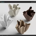 Modern Minimalist Decorative Ornament Set Featuring Wavy Design And Neutral Tones