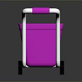 Pink Shopping Cart With Green Wheels White Handle And Reflective Surface