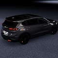Sleek Silver SUV With Black Roof And Red Accent Wheels On Gray Floor