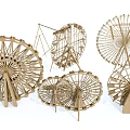 Decorative Wooden Windmill Garden Ornaments with Various Sizes and Intricate Designs