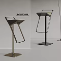 Modern Poliform Bar Stools With Geometric Metal Frame And Sleek Design