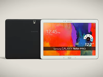 Samsung Galaxy Note Pro Tablet with Colorful Display 1245 Time and 12 Degrees Celsius Temperature 3d model
