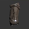 Brown Long Sleeved Hoodie With Zipper Hood And White Cuffs For Daily Comfortable Wear