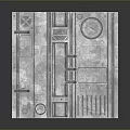 Modern Square Textured Panel With Geometric Patterns And Metallic Surface Details 3d model