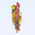 Heavy Duty Industrial Equipment With Red Yellow Hydraulic Lifting Mechanism And Metal Frame