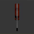 Long Blade Scimitar With Red Handle On Gray Background And Reflection