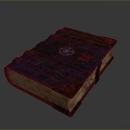 Ancient Purple Cover Book With Decorative Metal Clasp And Ornate Patterns