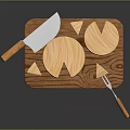 Fresh Delicious Cheese Pieces On Wooden Cutting Board With Knife And Fork
