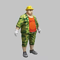 Game Character Miner 3d model