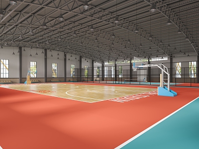 modern basketball court 3d model