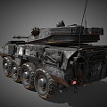 armored vehicle tank self-propelled howitzer wheeled armored vehicle 3d model