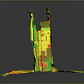 Ancient Ruined Stone Archway Building Structure With Green Moss And Grass