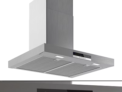 Modern Stainless Steel Range Hood With Control Panel And Lighting For Kitchen Cooking 3d model
