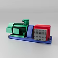 Colorful Industrial Equipment With Green Motor Red Control Box And Blue Base