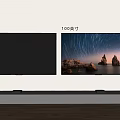 100 Inch Wall Mounted TVs With Black Screen And Starry Sky Rock Scenic