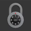 Silver Combination Padlock With Unican Brand Red Indicator And Numbered Dial